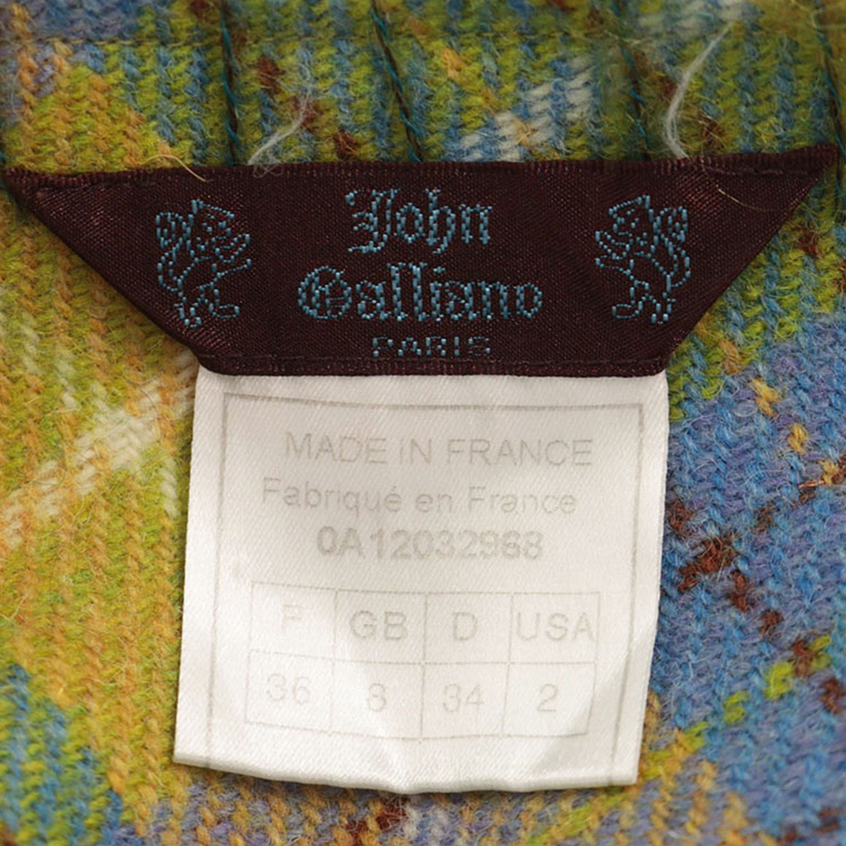JOHNGALLIANO 2000 A/W Wool Midi Skirt Multi Size 36