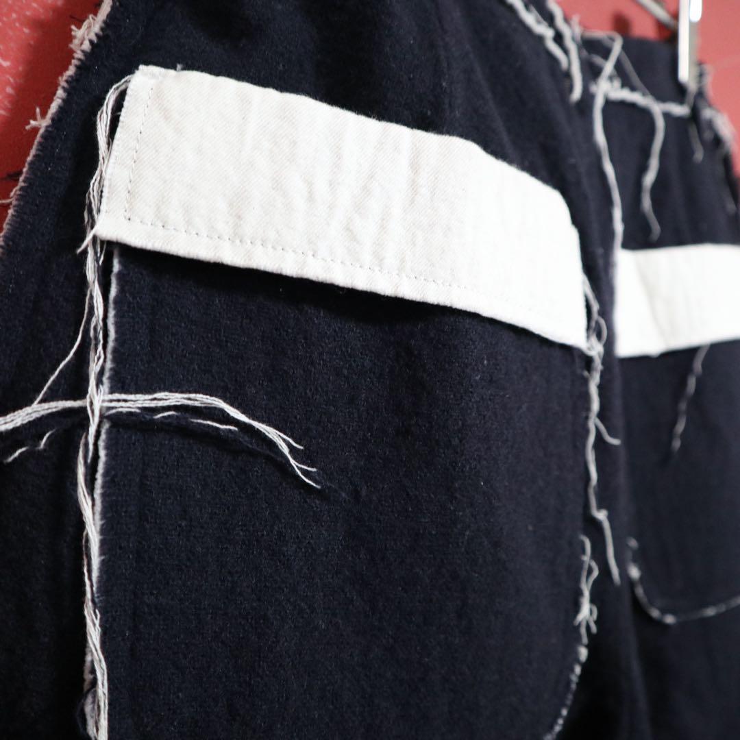 mina perhonen Navy Frayed Wide Slacks Size 36