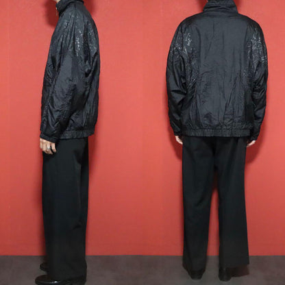 Pierre Cardin Oversized Tonal Pattern Nylon Jacket Size L