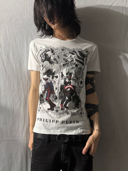 PHILIPP PLEIN Heroic Chaos Graphic Tee Size M