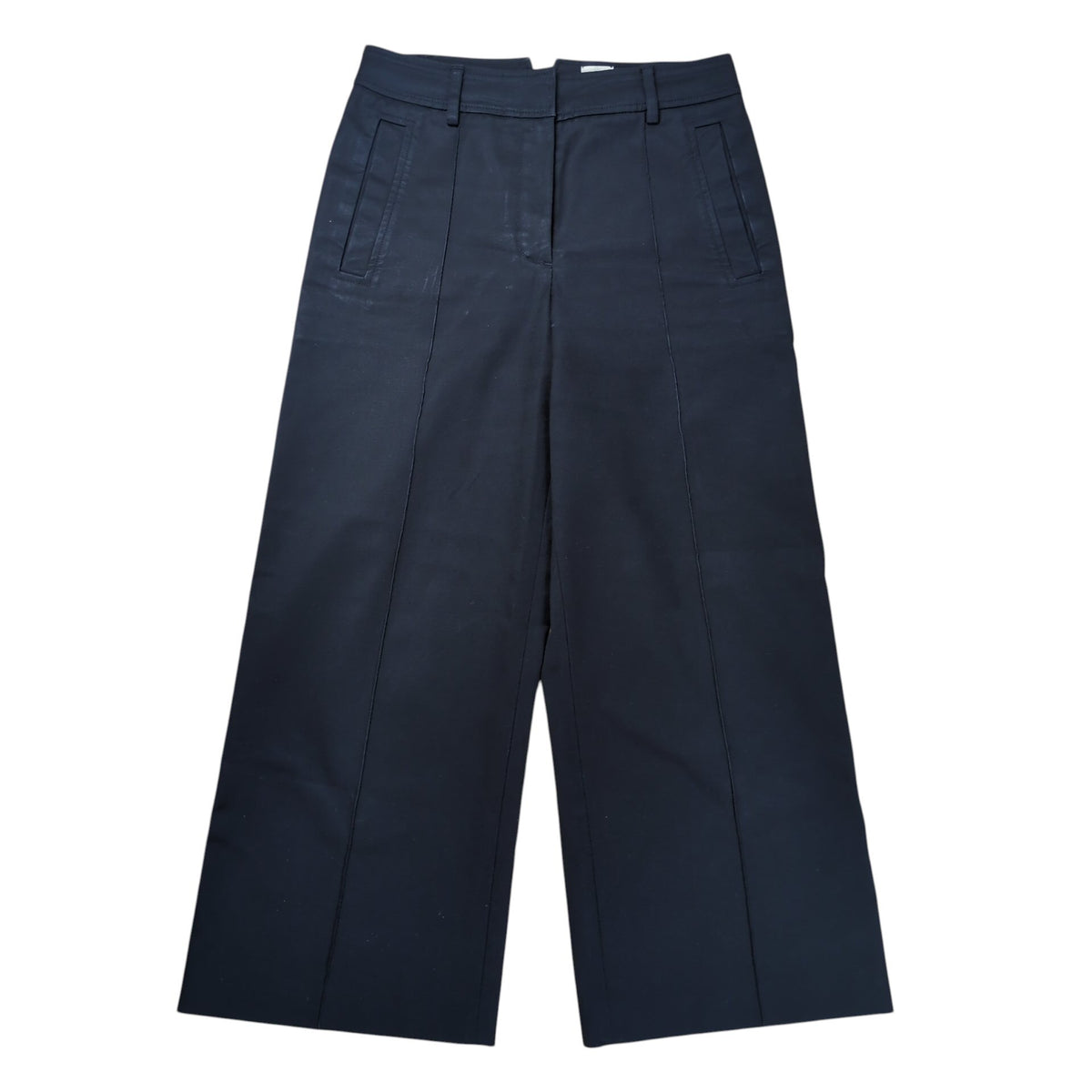 HERMES Cotton Gabardine Wide Trousers Pants Size 36