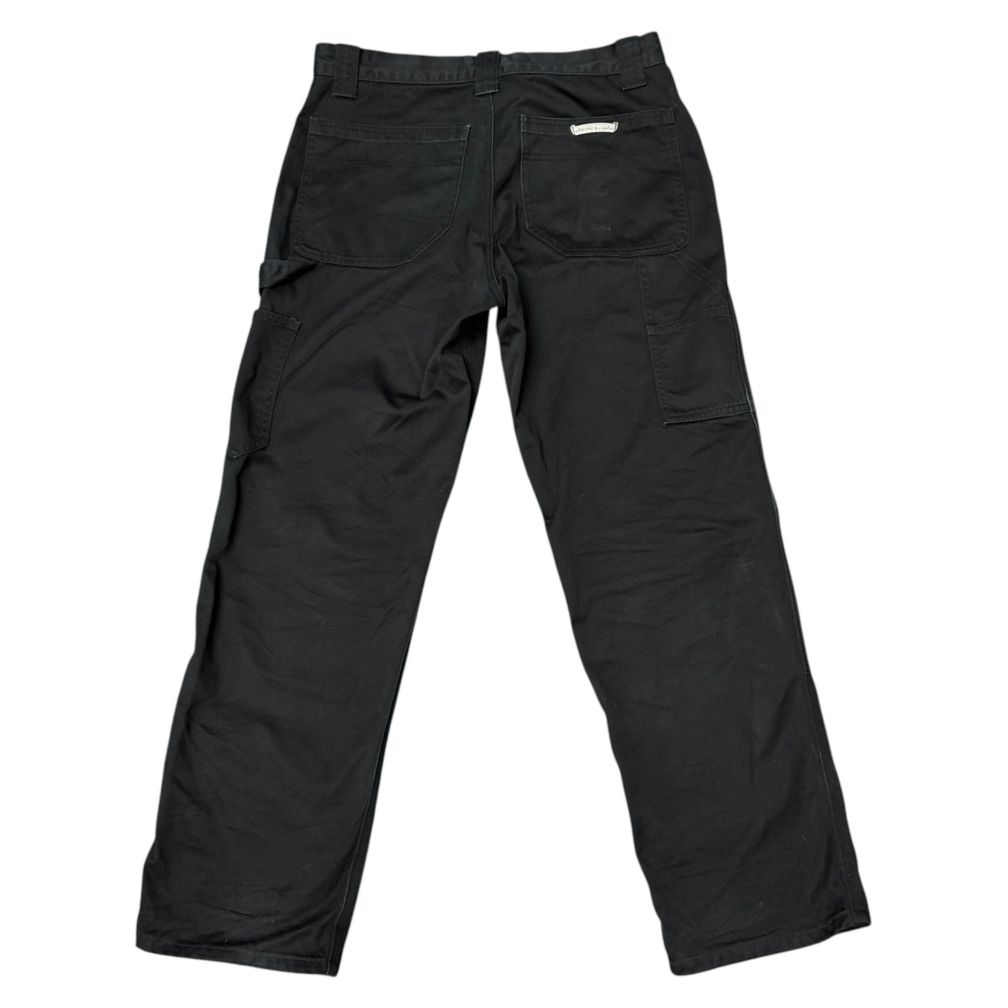 CHROME HEARTS Black Silver 925 Double Work Pants Size 32