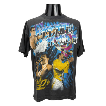 QUEEN 90s Vintage Freddie Mercury Crest Euro T-Shirt Size XL