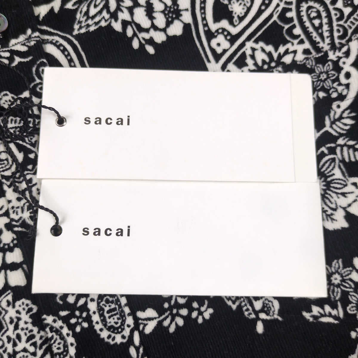 sacai 19AW Paisley Corduroy Shirt Black Size 2