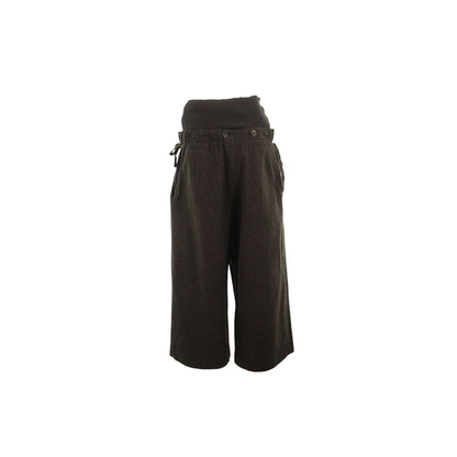 NICOLE Dark Brown Wool Nylon Pants