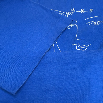 PICASSO 80s 90s Blue Figure & Dove Art T-Shirt Size L