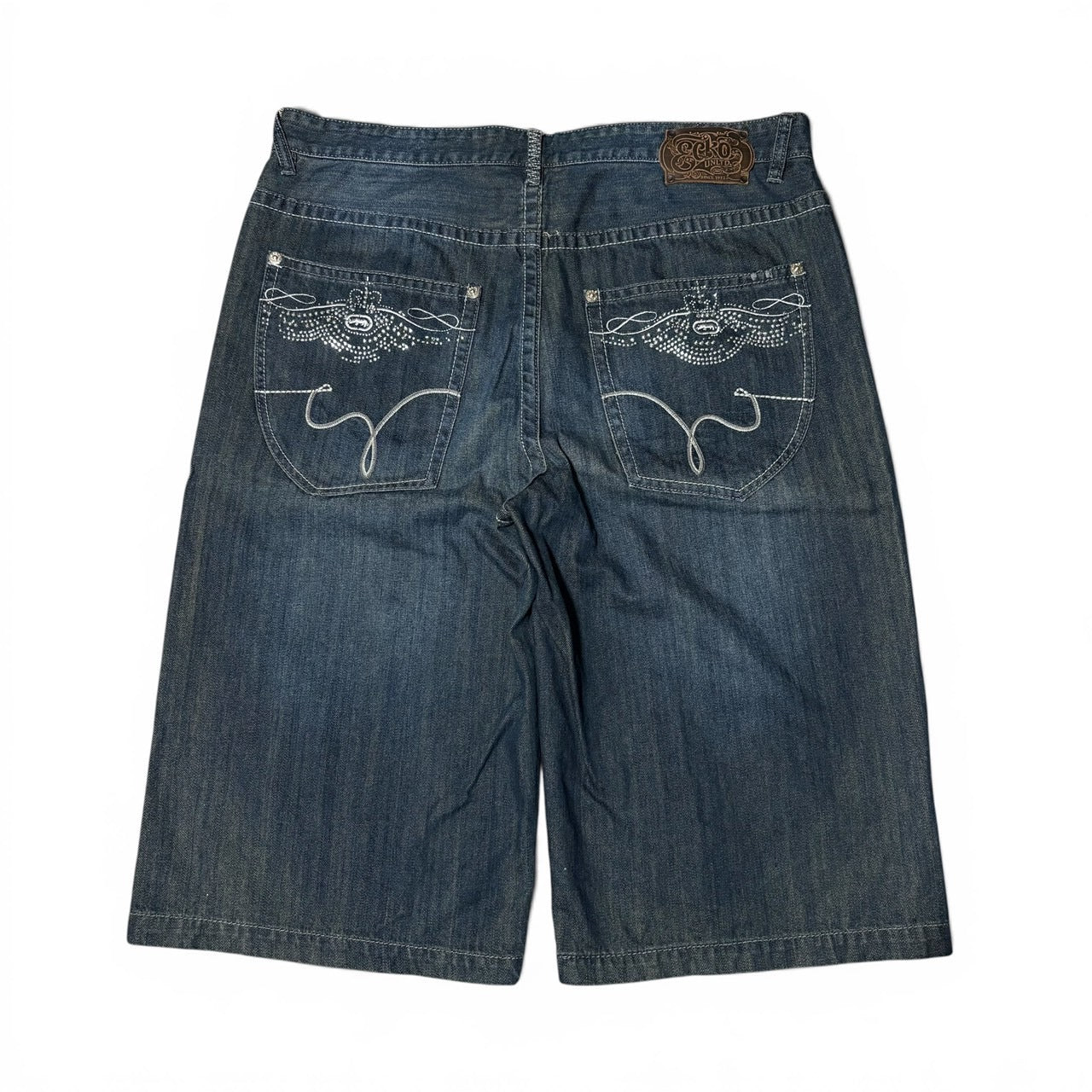 Ecko Unltd. Baggy Rhinestone Denim Shorts Size 38