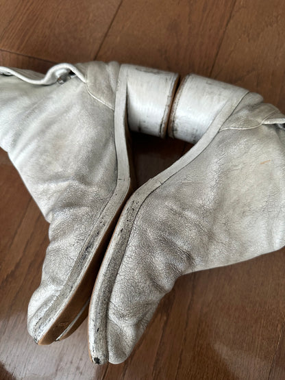 Maison Margiela Gray Painted Tabi Heel Boots