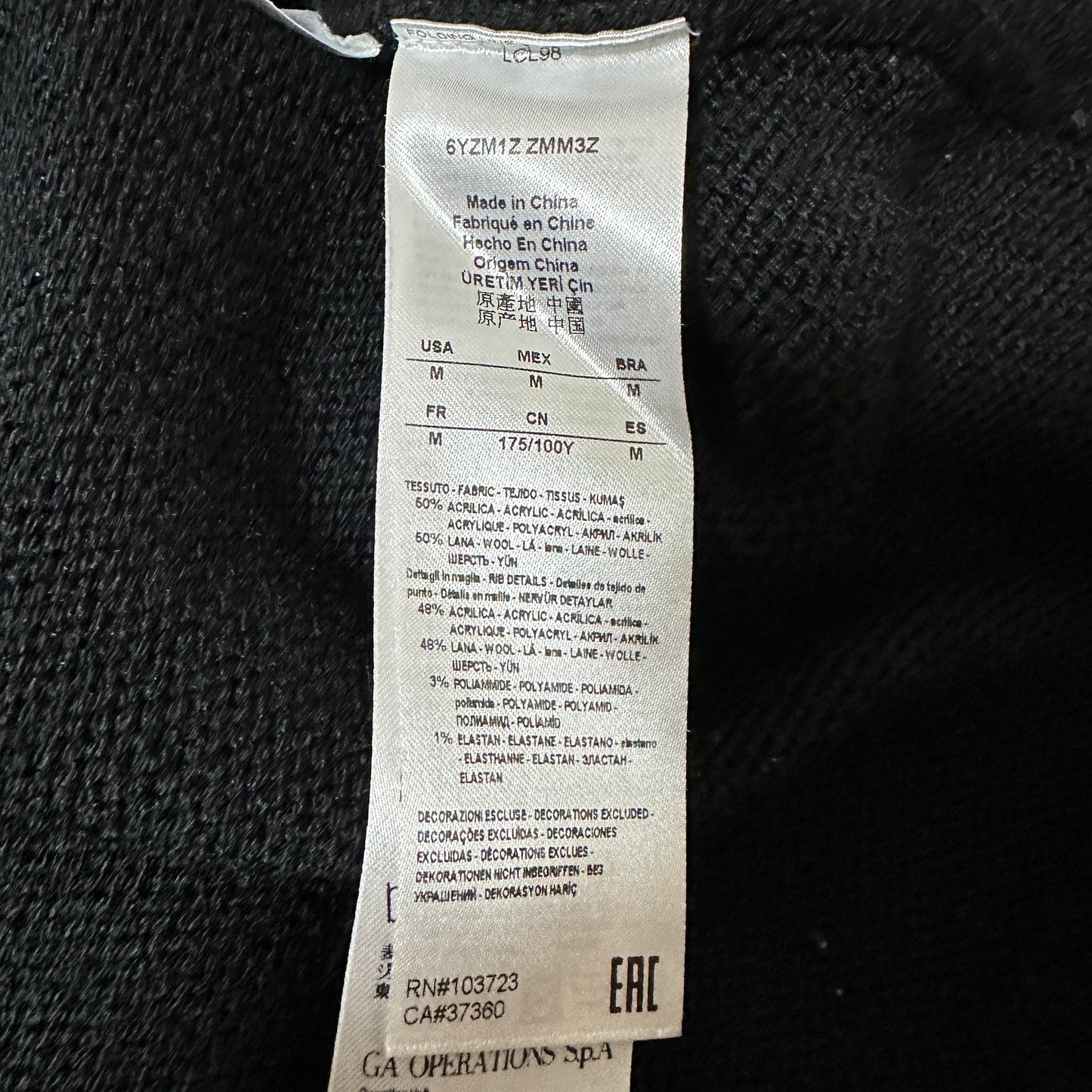 Armani Exchange Black Wool Logo Crewneck Sweater