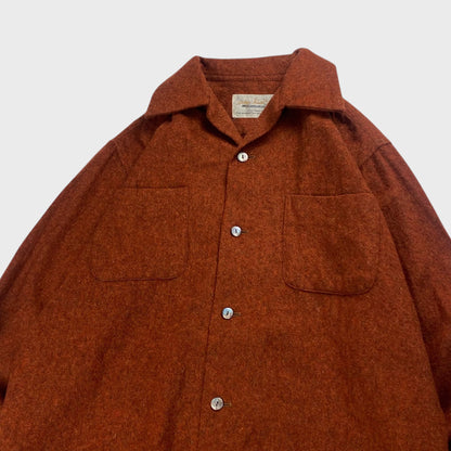 Golden Needle Manhattan 60s Open Collar Wool Shirt Size M