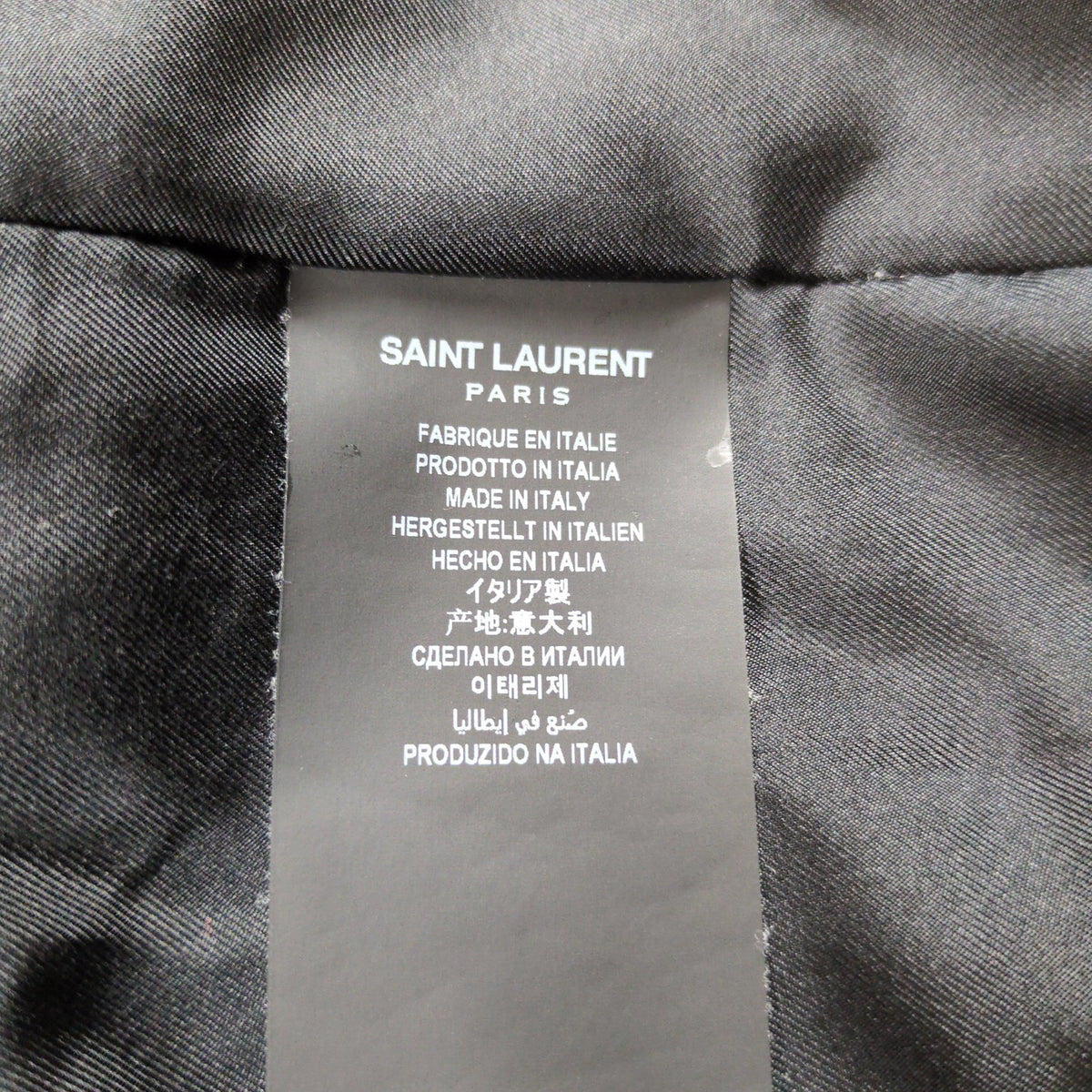 SAINT LAURENT Black Souvenir Bomber Jacket Size 36