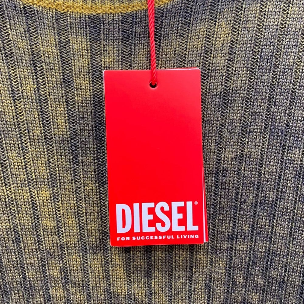 DIESEL K-ANDELERO Crew Neck Knit Sweater Yellow Size XL