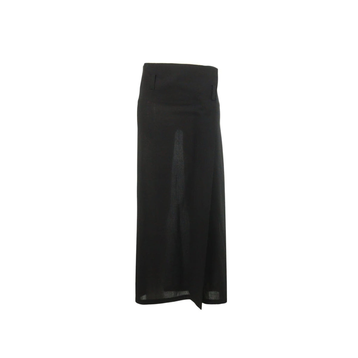 Yohji Yamamoto 1995 S/S Wool Midi Skirt Black Size SS