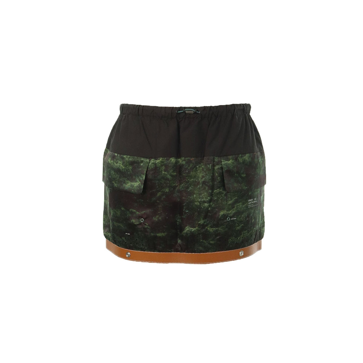 UNDERCOVER 2010 S/S Green Black Brown Silk Midi Skirt Size 2