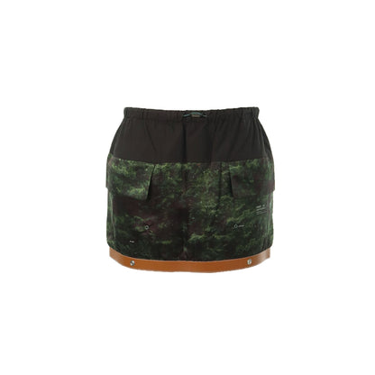 UNDERCOVER 2010 S/S Green Black Brown Silk Midi Skirt Size 2