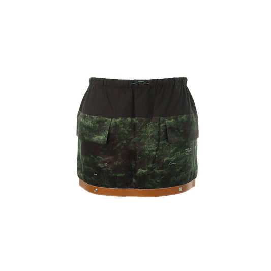 UNDERCOVER 2010 S/S Green Black Brown Silk Midi Skirt Size 2