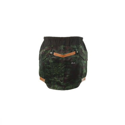 UNDERCOVER 2010 S/S Green Black Brown Silk Midi Skirt Size 2