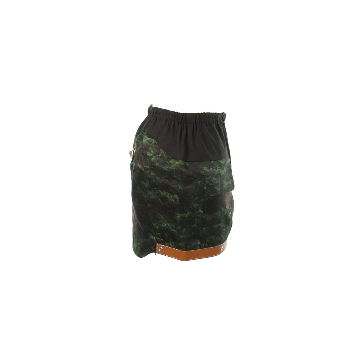 UNDERCOVER 2010 S/S Green Black Brown Silk Midi Skirt Size 2