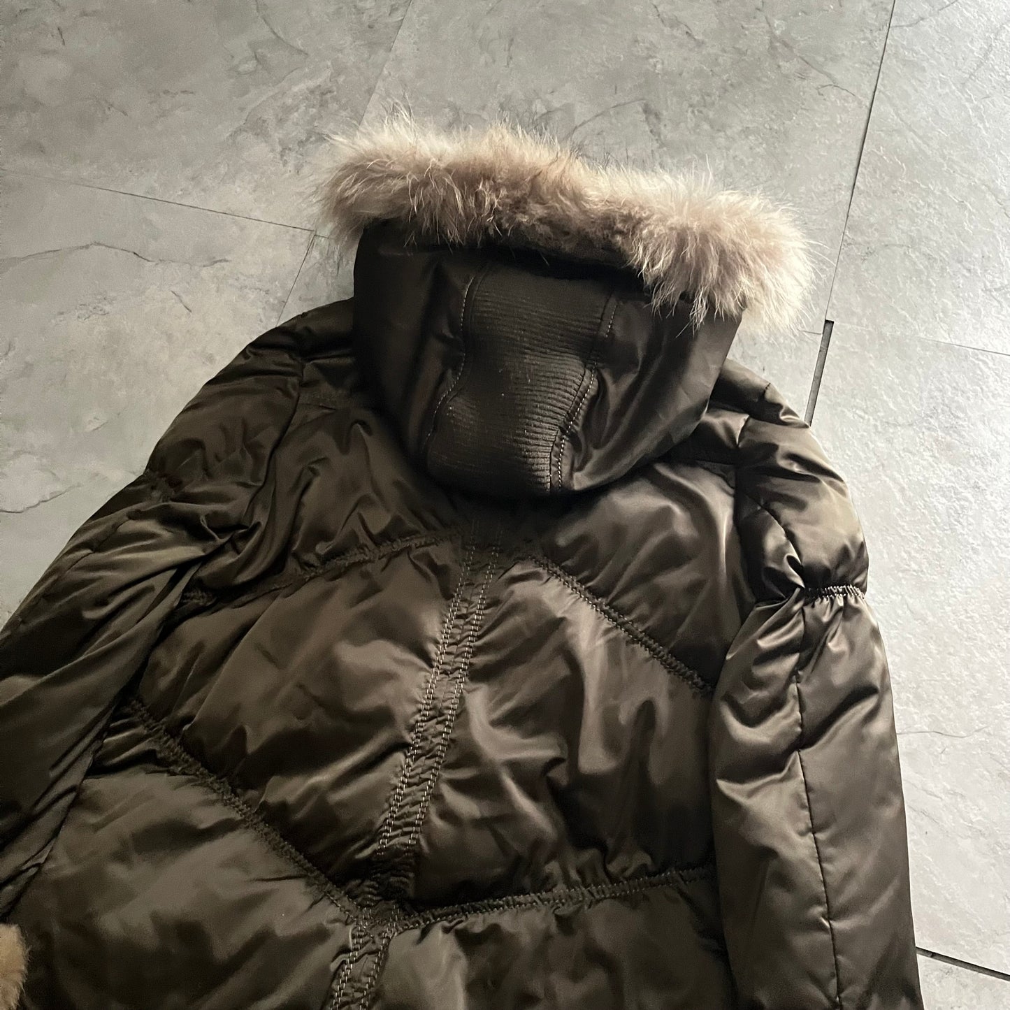 Vintage Green Faux Fur Jacket Size 02