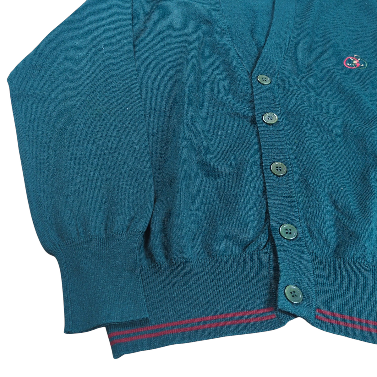 Gucci 1970's GG Logo Embroidered Web Line Cardigan Size 48