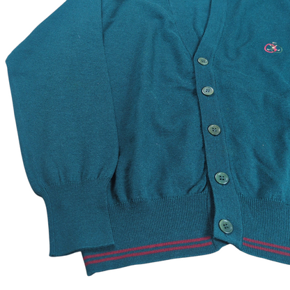 Gucci 1970's GG Logo Embroidered Web Line Cardigan Size 48