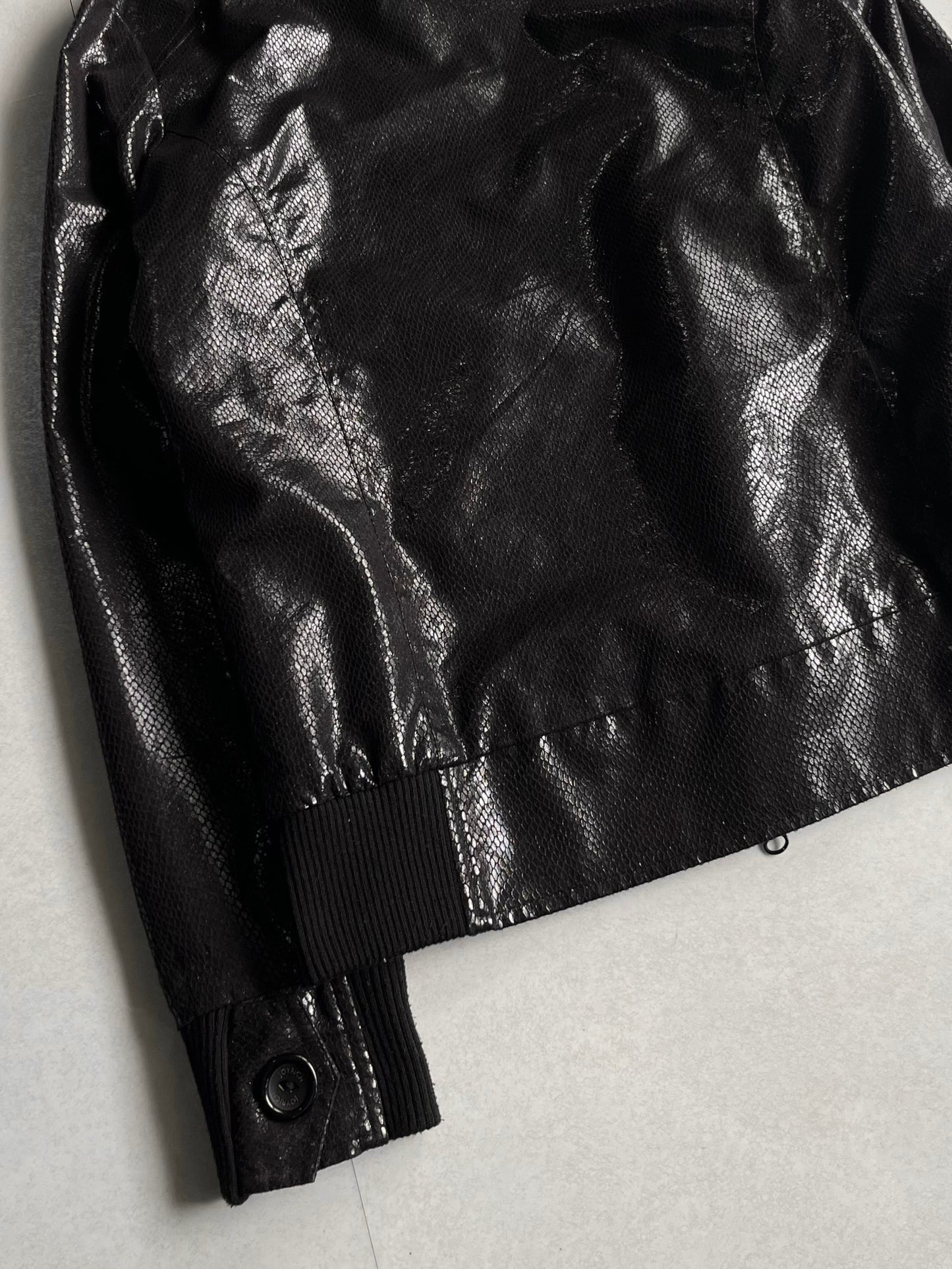 Joyrich Python Faux Leather Jacket Black Size M