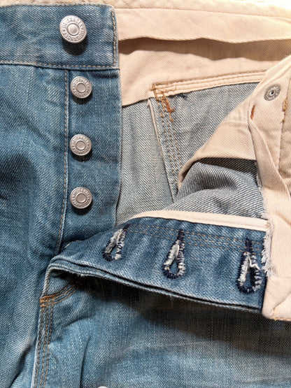 JILSANDER Distressed Denim Pants Indigo Size XL
