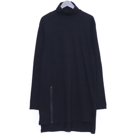 GROUND Y Jersey Zipper Opened Big T-Shirt Black Size 3