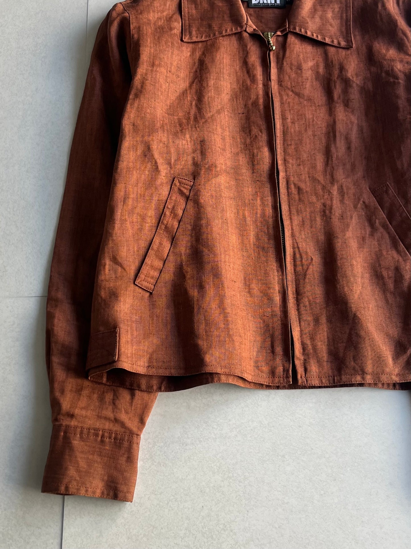 DKNY Brown Linen Jacket Size S