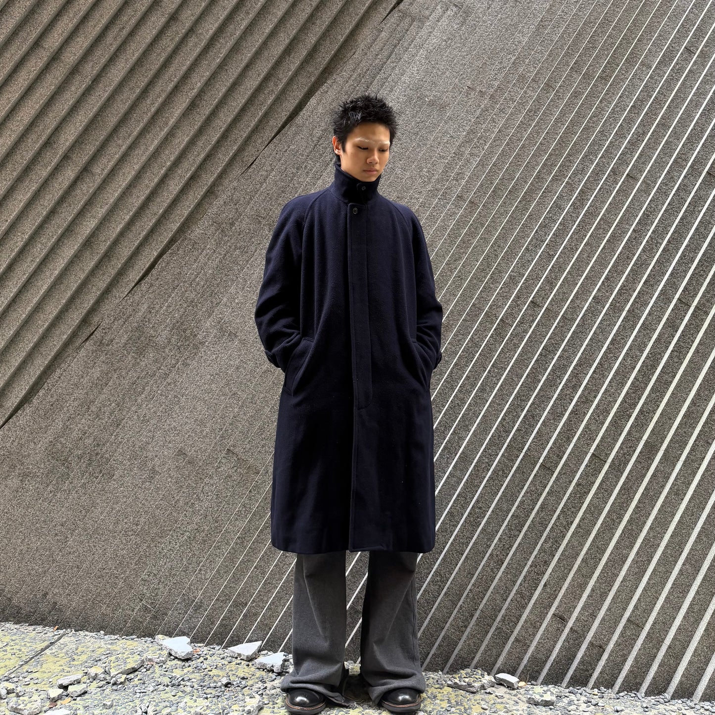Christian Dior 80s Lambswool Balmacaan Coat