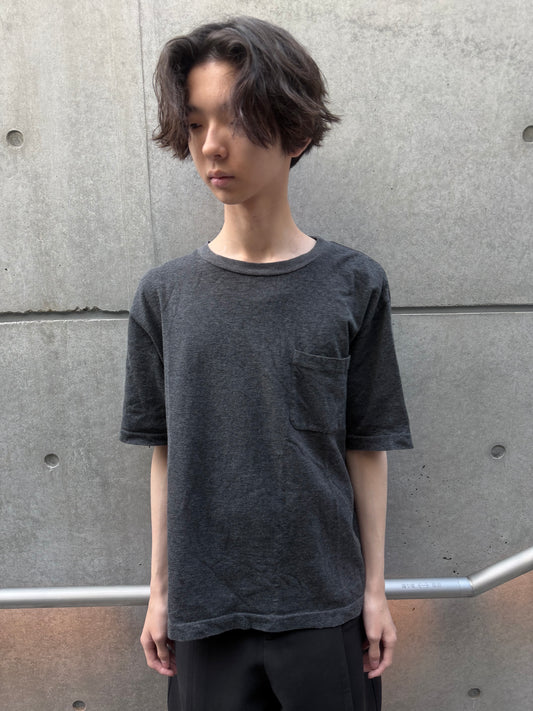 COMOLI SS16 Open-End Cotton Pocket T-Shirt Black Size M