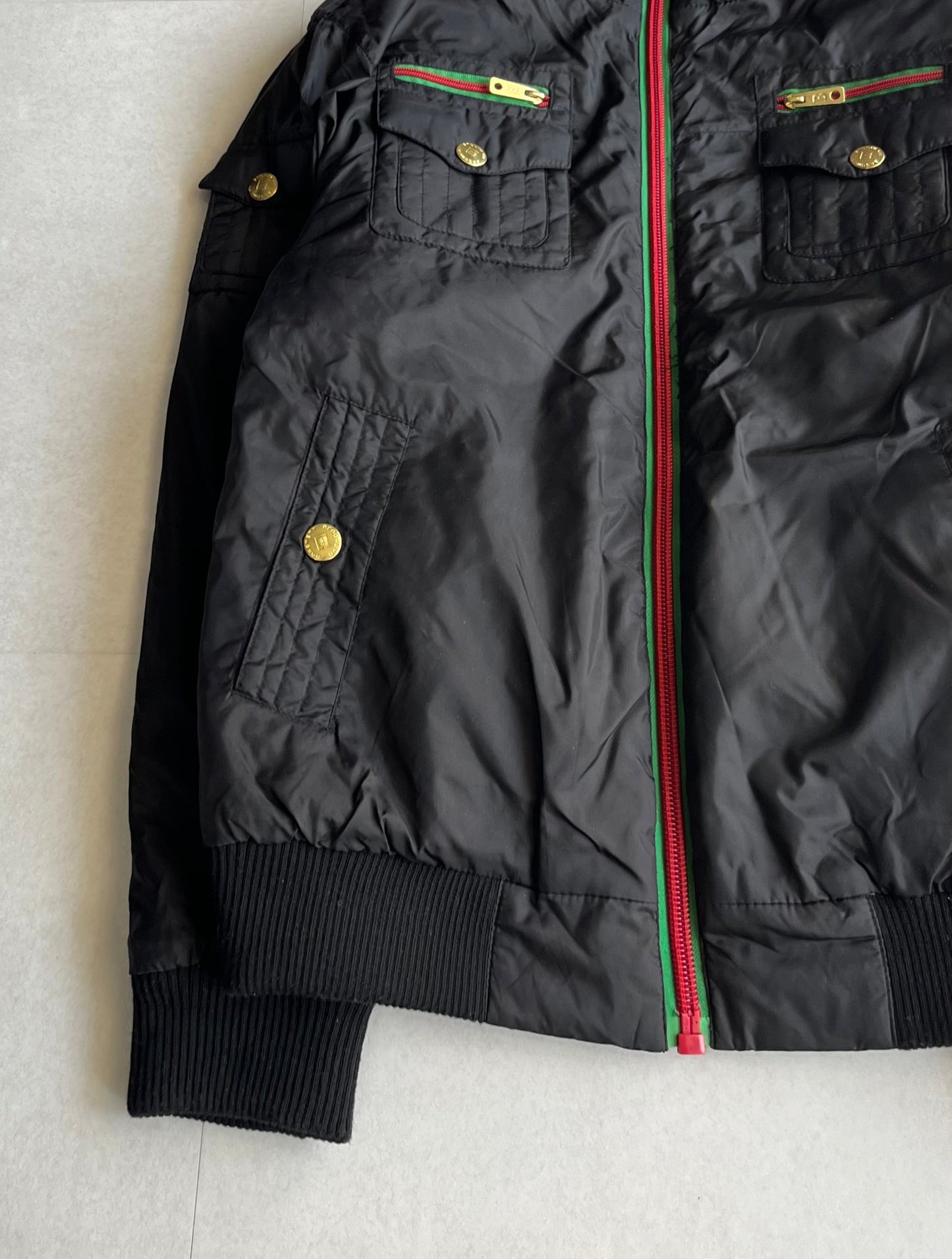 Vintage Black Unique Nylon Jacket Size L