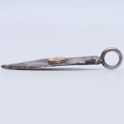 GORO'S K18 Gold Metal Arrowhead Pendant Silver