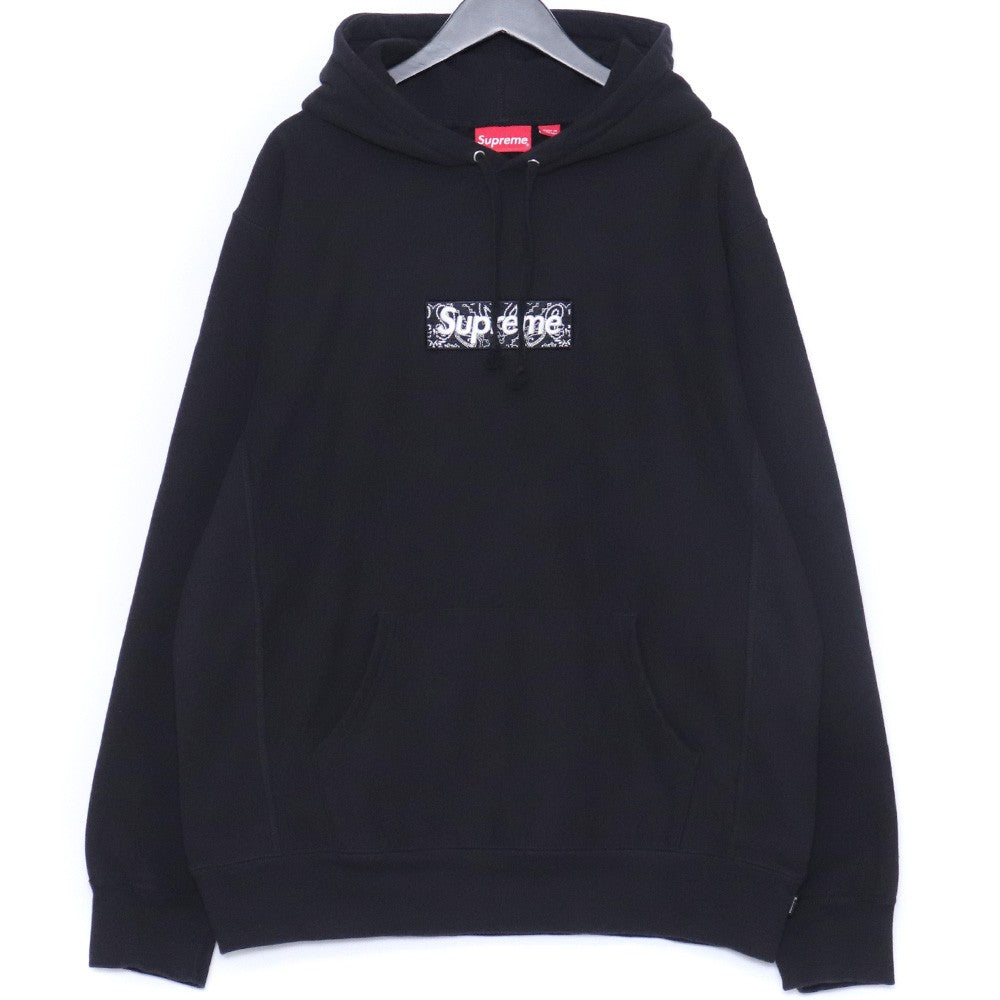 Supreme 19AW Bandana Box Logo Hoodie Black Size XL