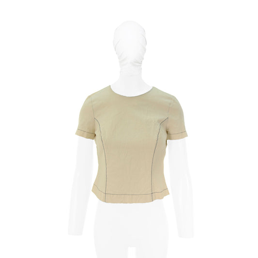 Maison Martin Margiela 1997 A/W Cotton T-Shirt Beige Size S