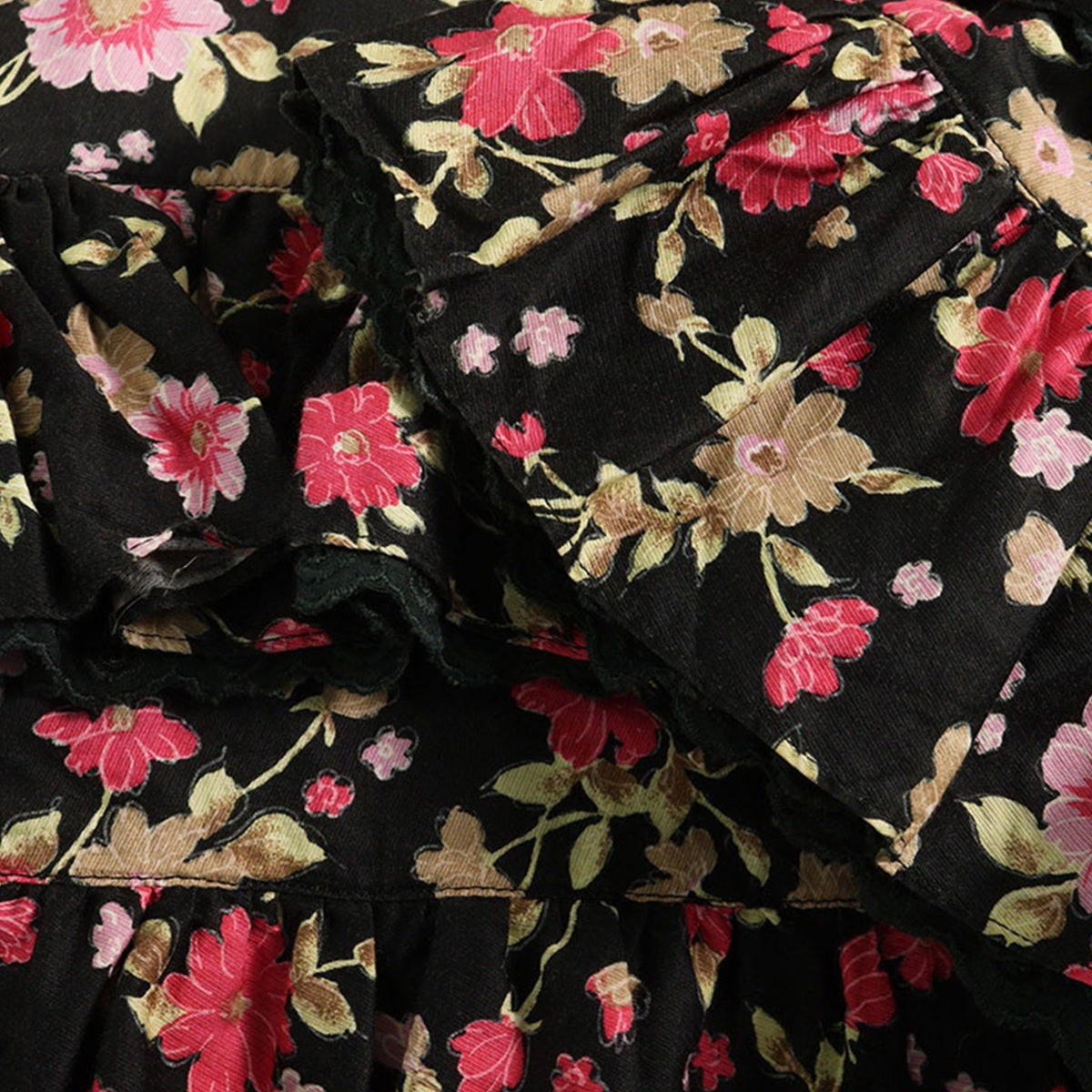 NICOLE Black Pink Midi Skirt