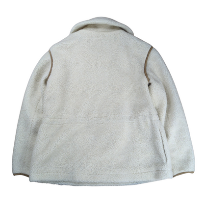 Coach Signature Pattern High Neck Fleece Jacket White Size S