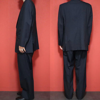 Burberrys 90s Wool Mohair Suit Jacket Blue