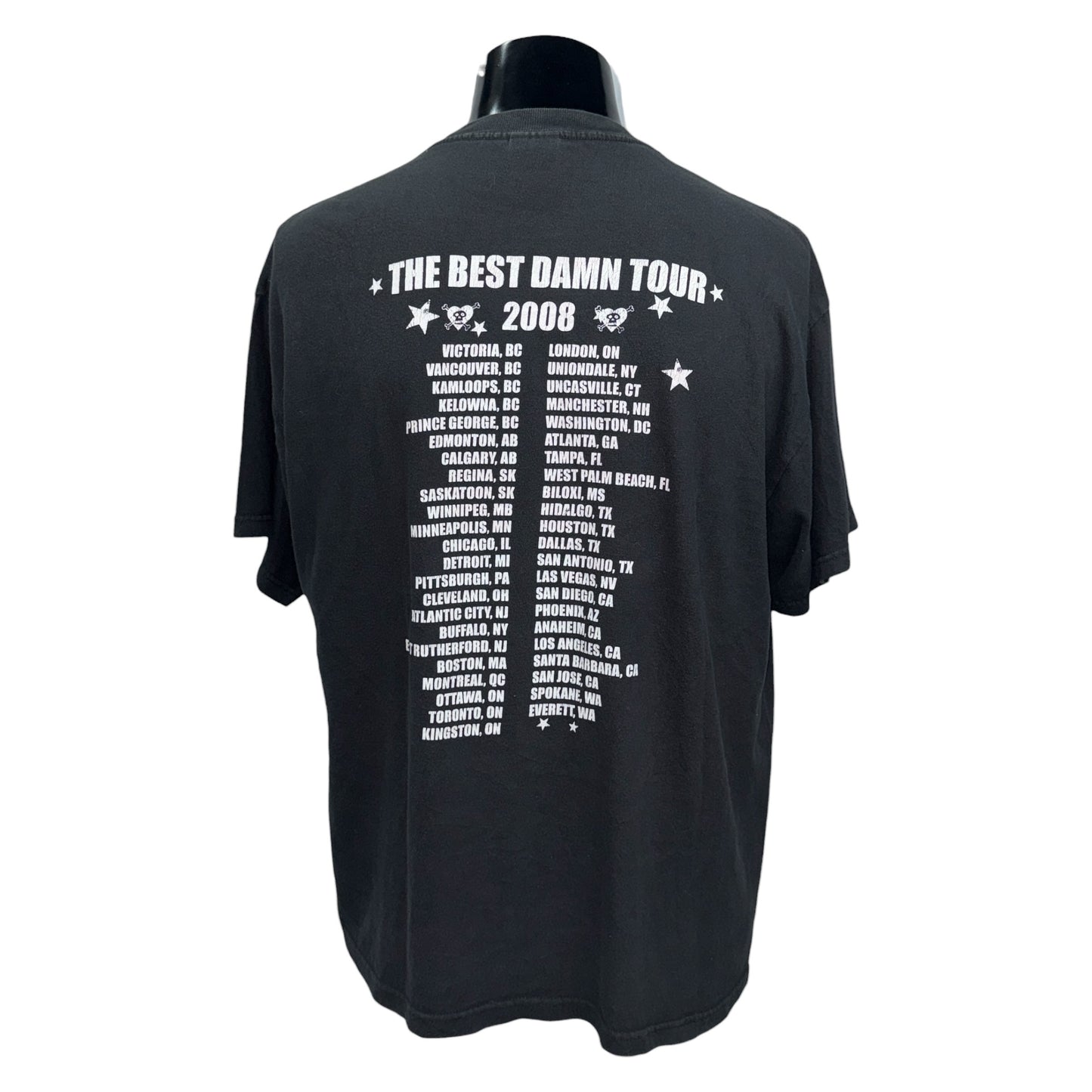 AVRIL LAVIGNE 08 "BEST DAMN TOUR" Photo Black T-Shirt Size L