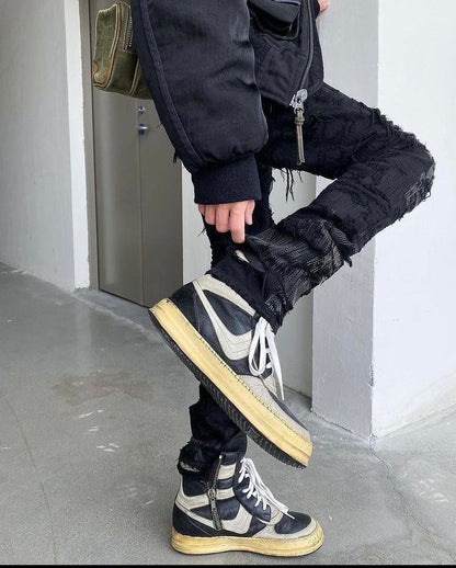 rick owens AW07 Oreo Dunk Hi-Top Sneakers