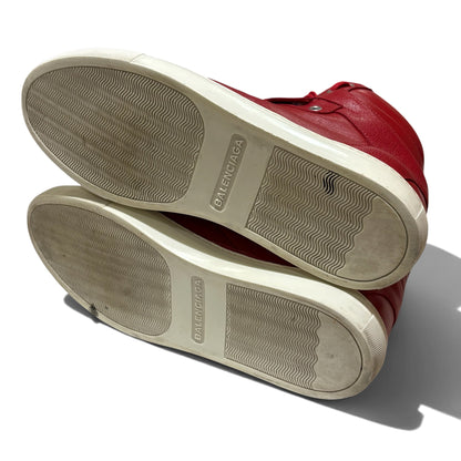 Balenciaga Panelled Leather High Red Size 43
