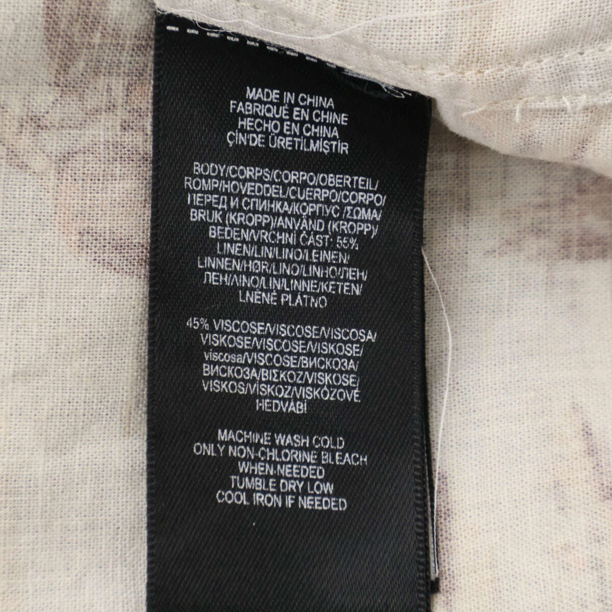 RRL Scenic Print Linen Blend Shirt Beige Size M