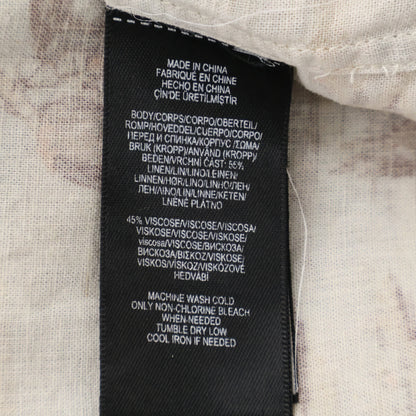 RRL Scenic Print Linen Blend Shirt Beige Size M