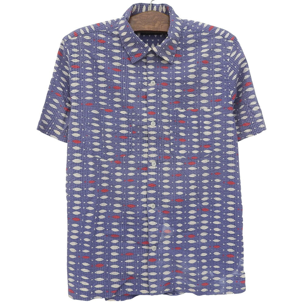 RRL Seersucker Fish Camp Shirt Light Purple Size M