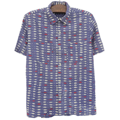 RRL Seersucker Fish Camp Shirt Light Purple Size M