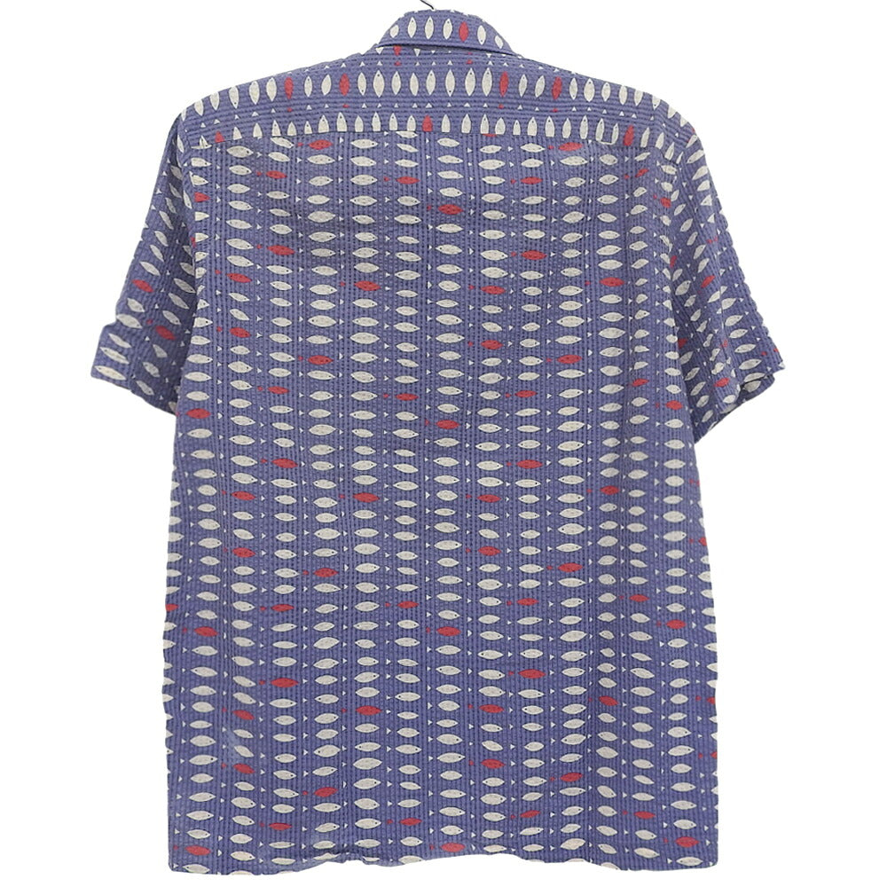 RRL Seersucker Fish Camp Shirt Light Purple Size M