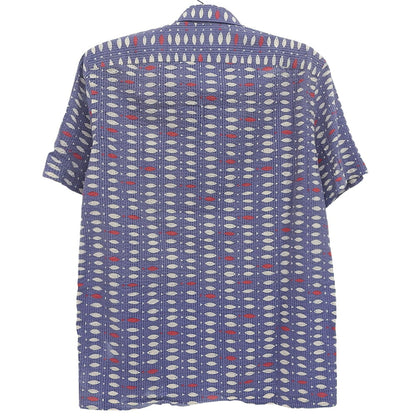 RRL Seersucker Fish Camp Shirt Light Purple Size M