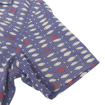 RRL Seersucker Fish Camp Shirt Light Purple Size M