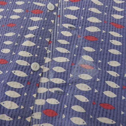 RRL Seersucker Fish Camp Shirt Light Purple Size M