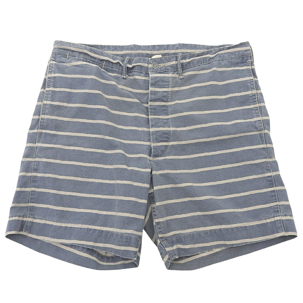 RRL Batik Striped Distressed Denim Shorts Blue Size 32
